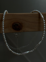 Silver925×天然石|アシンメトリーバロックパールチョーカー ネックレス37.5cm〜42cm(Reeplushハンドメイド)