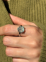 【MOMOMOON】アクアマリン ラフカットリング:14号 | 天然石・鉱石・パワーストーン