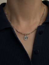 Silver925×天然石|11月誕生石 トパーズ ミニチャーム ネックレス(Reeplushハンドメイド)