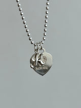 足型・手形 ・オリジナルデータ刻印専用プレート|Heart Pendant top 【重厚感あり】