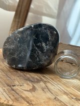【MOMOMOON】Madagascar smoky quartz candle holder/0.91kg