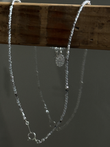 Silver925×天然石|4月誕生石 ダイヤモンドクォーツ ミニチャーム ネックレス 41cm(Reeplushハンドメイド)