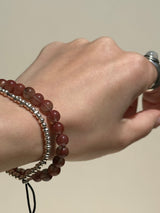 【MOMOMOON】7.3mm color change Andesine Bracelet /Tibet 【A】