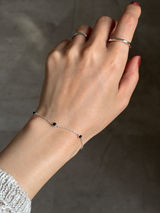 Onyx chain bracelet 16.5〜19cm | silver925 | 華奢