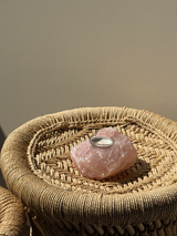 【MOMOMOON】Madagascar Rose quartz candle holder/0.95kg