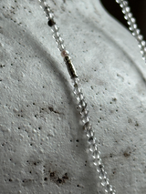 Silver925×天然石|4月誕生石 ダイヤモンドクォーツ ミニチャーム ネックレス 41cmまたは40cm+アジャスター5cm(Reeplushハンドメイド)