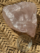【MOMOMOON】Madagascar Rose quartz candle holder/1.14kg