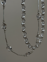 Crystal×silver Ball beads necklace