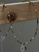 Silver925×天然石|10月誕生石 トルマリン ミニチャーム ネックレス(Reeplushハンドメイド)