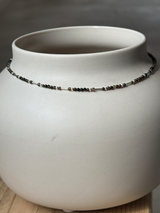 Silver925×天然石|ストライプオニキスネックレス 38.5cm〜43cm(Reeplushハンドメイド)