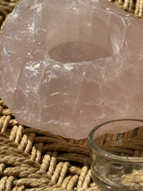 【MOMOMOON】Madagascar Rose quartz candle holder/1.16kg