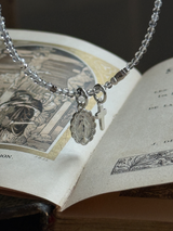 Silver925×天然石|4月誕生石 ダイヤモンドクォーツ ミニチャーム ネックレス 41cmまたは41cm+アジャスター4.5cm(Reeplushハンドメイド)