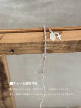 Silver925×天然石|9月誕生石 クンツァイト ミニチャーム ネックレス(Reeplushハンドメイド)