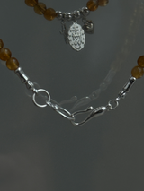 Silver925×天然石|11月誕生石 シトリンチャーム ミニチョーカーネックレス(Reeplushハンドメイド)約36.5cmまたは38cm