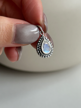 Rainbow moon stone tear drop Pendant top