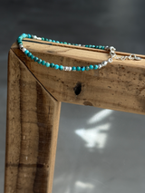 (再入荷)Silver925×天然石|ターコイズ×パール ブレスレット(Reeplushハンドメイド)