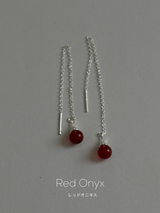 Onyx,Red Onyx Drop chain pierce