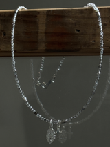 Silver925×天然石|4月誕生石 ダイヤモンドクォーツ ミニチャーム ネックレス 41cmまたは41cm+アジャスター4.5cm(Reeplushハンドメイド)