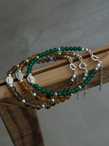 Silver925×天然石|グリーンオニキス・マリア様ブレスレット(Reeplushハンドメイド)