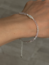 Silver925×天然石|4月誕生石 モルガナイト メダイブレスレット(Reeplushハンドメイド)