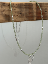 Silver925×天然石|8月誕生石 ペリドット ミニチャーム ネックレス(Reeplushハンドメイド)