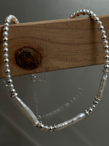 Silver925×天然石|バロックパールチョーカー ネックレス36cm〜40.5cm(Reeplushハンドメイド)