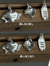 刻印 名入れ ペンダントトップ hand craft Heart Ribbon|シルバー925 | 日本製|