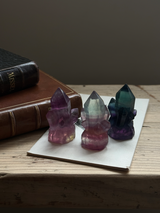 【MOMOMOON】クラスター彫刻 フローライト |fluorite|天然石・鉱石・パワーストーン【SC081-11】