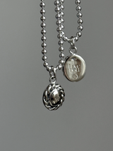 両面刻印【お好きな刻印お入れします】Original Message series - イニシャル Mini Oval pendant -