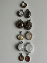 【MOMOMOON】高品質 Amphibole in Quartz pendant top【0610-8】