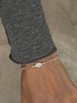 Silver925×天然石|4月誕生石 モルガナイト メダイブレスレット(Reeplushハンドメイド)