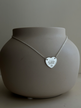 表面刻印【お好きな刻印お入れします】Heart Plate necklace /41cm+5cm