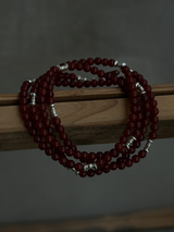 Silver925×天然石|レッドオニキス オペラネックレス/ 約75cm(Reeplushハンドメイド)