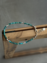 (再入荷)Silver925×天然石|ターコイズ×パール ブレスレット(Reeplushハンドメイド)