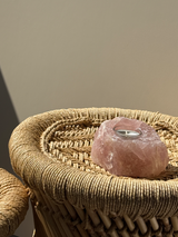 【MOMOMOON】Madagascar Rose quartz candle holder/1.20kg