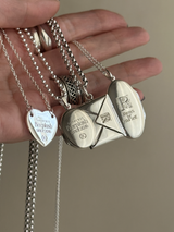 両面刻印【お好きな刻印お入れします】Original Message series - Letter Envelopes pendant top -