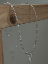 Silver925×天然石|11月誕生石 トパーズ ミニチャーム ネックレス 41cm(Reeplushハンドメイド)