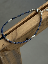 Silver925×天然石|ソーダライト×パール ブレスレット(Reeplushハンドメイド)