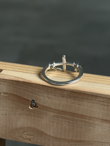 Chain drop Cross Ring 13号| silver925 | 十字架 | 軽量