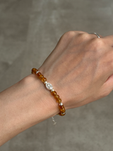 Silver925×天然石|シトリン +マリア様ブレスレット(Reeplushハンドメイド)