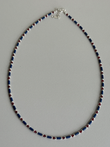 Stone beads necklace -blue-