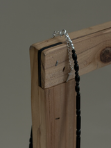 Silver925×天然石|オニキス+メダイ チョーカーネックレス 37〜40.5cm(Reeplushハンドメイド)