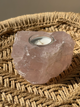 【MOMOMOON】Madagascar Rose quartz candle holder/1.23kg