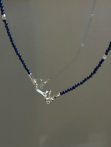 Silver925×天然石|12月誕生石 ラピスラズリ ミニチャーム ネックレス(Reeplushハンドメイド)