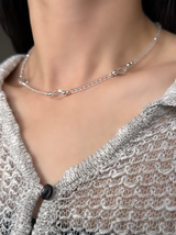 Silver925×天然石|ロッククリスタルネックレス 40cmまたは40cm+アジャスター4.5cm(Reeplushハンドメイド)