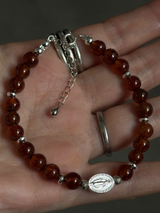 Silver925×天然石|ヘソナイトメダイブレスレット(Reeplushハンドメイド)