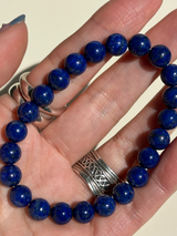 【MOMOMOON】8.3mm Lapis lazuli Bracelet /Afghanistan