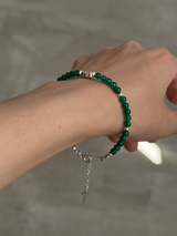 Silver925×天然石|グリーンオニキス・マリア様ブレスレット(Reeplushハンドメイド)