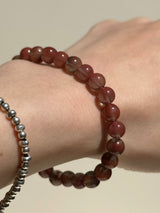 【MOMOMOON】7.3mm color change Andesine Bracelet /Tibet 【A】