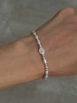 Silver925×天然石|6月誕生石 バロックパール メダイブレスレット(Reeplushハンドメイド)